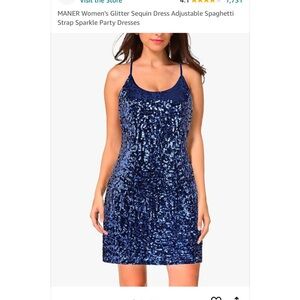 Blue sequin party dress size xxl NWT